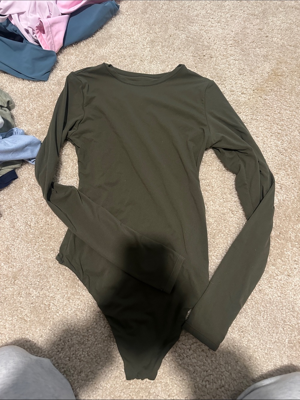 wild fable Olive Green Long Sleeve Bodysuit